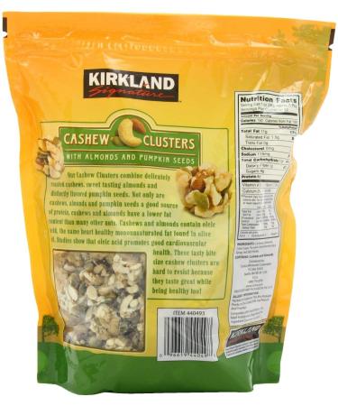 Kirkland Signature Cashew Clusters - 907g (2 lb) Pack of 1 - Premium Quality Cashew Snack - Buy Online on GoSupps.com