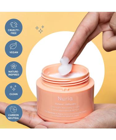 Nuria Defend Overnight Face Cream - Night Cream for Skin Recovery with Seaweed & Aloe 50mL - Buy Online on GoSupps.com