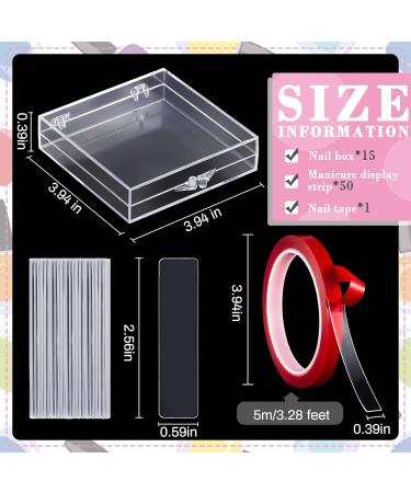 66 Pcs Artificial Nail Storage Box & Display Stand - False Nail Packaging Boxes, Press on Nail Stand for Acrylic Nails - Salon Quality with Double Sided Tape - Buy Online on GoSupps.com