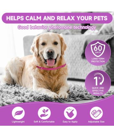 Woyamay Calm Collar for Dogs | Adjustable Luminous Calming Collar with Pheromones | Natural Relief for Fear & Stress | Hot Pink | All Sizes - Buy Online on GoSupps.com