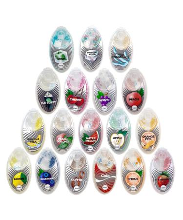 poulbee 18 Boxes of 1800 Capsules Popping Beads Filter Mint Pills Capsule Balls a Variety of Flavors to Choose from (tw-19)