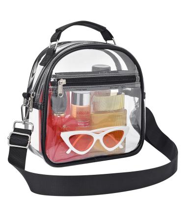 Clear Crossbody Bag Stadium Approved with Removable Straps Small Clear Purse for Women, Clear Concert Bag for Sport Event School and Festivals