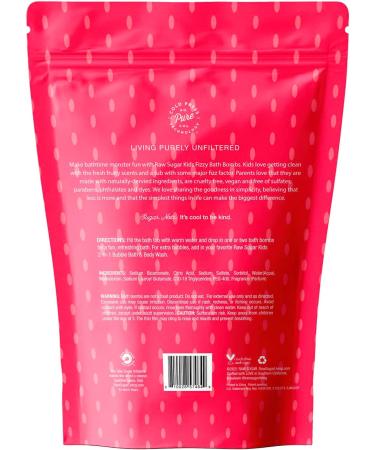 Raw Sugar Kids Strawberry Vanilla Fizzy Bath Bombs - Natural & Fun Bath Time Treats - Buy Online on GoSupps.com