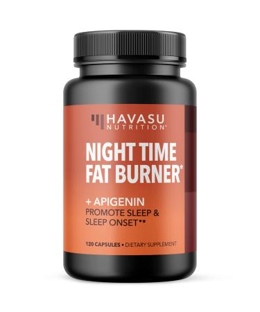 Night Time Fat Burner for Men and Women - Appetite Suppressant for Weight Loss with Apigenin Supplement for Sleep Support - Metabolism Booster with Apigenin 50mg - 4 Month Supply Weight Loss Pills