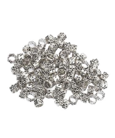 100PCS Ancient Silver Metal Beard Beads - Unique S Shape Dreadlock Decorations for Hair Braiding & DIY Jewelry