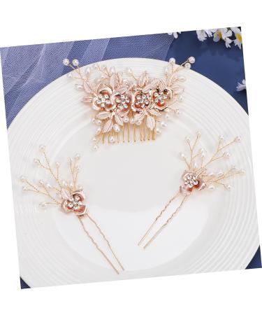 1 Set Leaf Pearl Hairpin Hairclip Hair Combs Barrettes for Thick Hair Wedding Hair Side Comb Hair Comb Clip Hair Fork Clip Prom Hairpin Fork Hair Forks for Buns Hair Clips Metal FRCOLOR - Buy Online on GoSupps.com