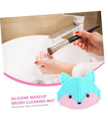 Buy Silicone Makeup Brush Cleaning Mat - Fox Scrub Tool for Effortless Brush Care 17x15cm Blue - Ideal for All Cosmetic Brushes - Buy Online on GoSupps.com