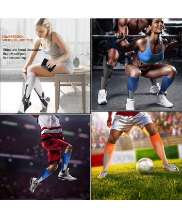 Wetopkim Compression Socks 2-Pack for Athletic Running, Flight, Travel - Orange/Green, Large-X-Large - Unisex - Buy Online on GoSupps.com