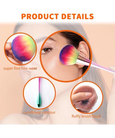 Soft Fluffy Powder Brushes for Flawless Makeup | Colorful Gradient Blue Kabuki & Blush Brush for Daily Use - Buy Online on GoSupps.com