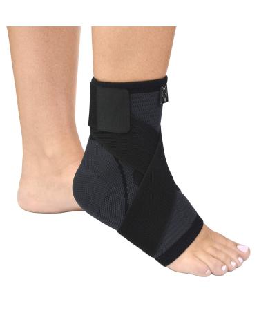 Dr. Wolf Ankle Compression Sleeve - Breathable Foot Brace For Plantar Fasciitis & Achilles Tendonitis Pain Relief For Men & Women Support For Volleyball  Tennis  Basketball  Soccer  & Running (Medium)