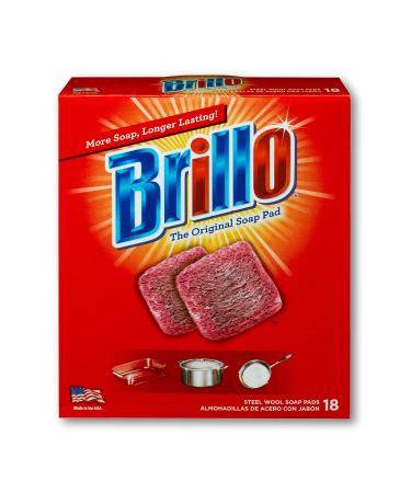 Brillo Steel Wool Soap Pads, Long Lasting, Original Scent Cleaning, 18 Count (Original, 18 Count (Pack of 1)) Original 18 Count (Pack of 1)