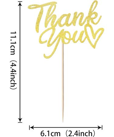 SYKYCTCY 24 Pack Thank You Cupcake Toppers Glitter Thank You Cupcake Picks Thanksgiving Day Cupcake Decorations Wedding Anniversary Birthday Party Supplies Gold - Buy Online on GoSupps.com