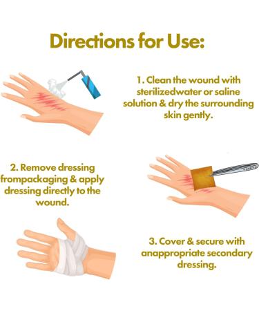 DILUMAMED Manuka Honey Calcium Alginate Dressing 2x2 (Pack of 6) for Wound Care - Ideal for Cuts, Skin Tears, Burns, Pressure Sores, Diabetic Ulcer - Buy Online on GoSupps.com