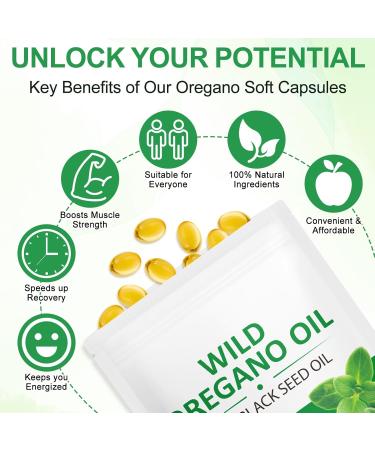 WHLH & WELL-BEING Oil of Oregano with Black Seed Oil Softgels Oregano Oil Capsules Non-GMO Gluten Free 120 120 Count (Pack of 1) - Buy Online on GoSupps.com