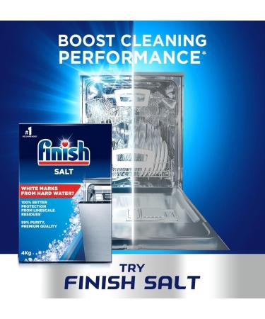 Finish Dishwasher Salt 4kg Protection from Limescale Residues Premium Quality - Buy Online on GoSupps.com