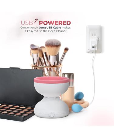 Electric Makeup Brush Cleaner Machine by InfinityyS | USB Automatic Cleanser for All Brushes - Easy to Use - Pink - Buy Online on GoSupps.com