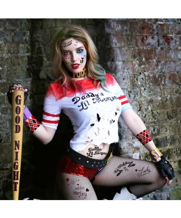 Halloween Tattoos for Costume: 6 Sheets Full Body Arm Temporary Funny Mouth Fake Tattoos for Men Women Kids - Perfect for Cosplay, Accessories, and Parties - 3.7'' x 8.2'' - QUN6D - Buy Online on GoSupps.com