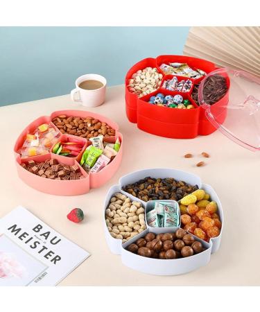 Snack Serving Tray with Lid Snackle Box Snack Serving Tray Snack Box Candy Dish Snack Tray with Lid Candy and Nut Serving Container Plastic Sectional Serving Tray (Color : Blue 2 Layer)(Color:Blue - Buy Online on GoSupps.com