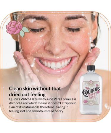 Quinn's Alcohol-Free Witch Hazel with Aloe Vera 16oz (Rose) - Soothing Skin Tonic - Buy Online on GoSupps.com
