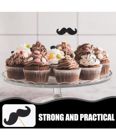 Hoement 40pcs mustache cupcake toppers fake mustache gender reveal cupcake toppers mustache party decorations cake decor de bautizo para ni o baby paper cup - Buy Online on GoSupps.com
