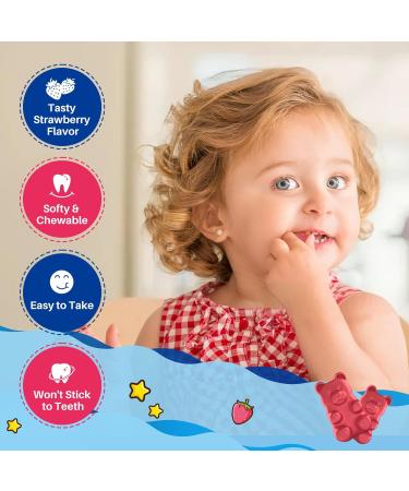 Magnesium Glycinate Gummies for Kids - with L-Theanine, Omega-3, Vitamin B6, D3, Zinc - Kids Magnesium Gummies for Sleep, Relaxation, Calm & Focus - Sugar Free Strawberry 60ct Strawberry 60 Count (Pack of 1) - Buy Online on GoSupps.com