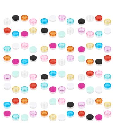 Ticed 96 piece of cosmetic container Raubete Crochen Cosmetics Doses Set Cro -can empty cans Ride Sample container Cosmetics container with lid mini cans for lip balm lotion cream (5G) multicolored