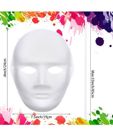 Aoriher 50 Pcs Paper Mache Full Face Masks for DIY Crafts - White Blank Masks for Men, Ideal for Mardi Gras, Masquerade, Art and Cosplay - Buy Online on GoSupps.com