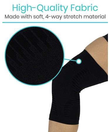 Vive Knee Compression Sleeves - Support for ACL, PCL, Meniscus, Patella Pain - for Weightlifting, Running - XX-Large Black - Buy Online on GoSupps.com