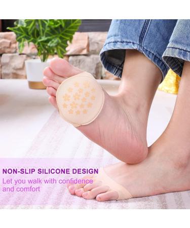 8 Pairs Reusable Forefoot Ball of Foot Cushions for Women - High Heel Pain Relief & Prevention with Invisible Toe Socks - Buy Online on GoSupps.com