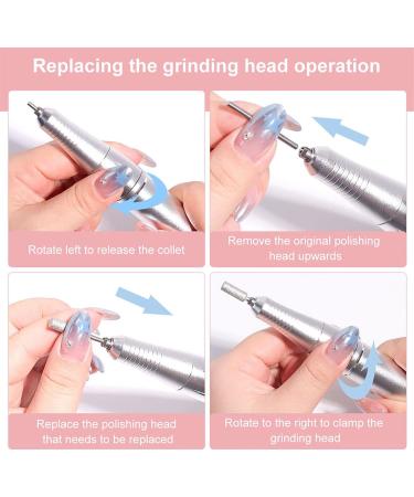 Electric Nail Drill Rechargeable Electric Nail File 45000RPM with Grinding Heads for Pedicure - Buy Online on GoSupps.com