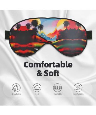 SSIMOO Landscape Painting Soft Sleep Eye Mask | Breathable Eye Patch for Women | Perfect Travel Relaxation Accessory - Black - Buy Online on GoSupps.com