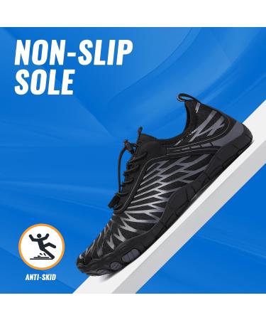 Ashion Unisex Barefoot Shoes - Breathable Water Shoes for Men & Women | Slipproof Summer Beach Aquasiums 39 EU - Gray & Black - Buy Online on GoSupps.com