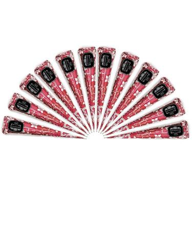 12 Individual Cones 100% Organic Henna Mehindi Cones Ready To Use. No Chemicals No Dyes Guaranteed Colour