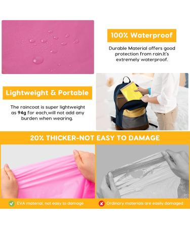 Kids Reusable Rain Ponchos 3Pack - EVA Raincoats for Boys Girls - Waterproof Outdoor Accessories - Buy Online on GoSupps.com