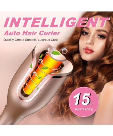 Automatic Curling Iron | 4 Temperatures & 8 Timers | 15s Rapid Heating | 1 Inch Barrel | Anti-Tangle Rotating Hair Curler for All Hair Types - Rose Gold - Buy Online on GoSupps.com