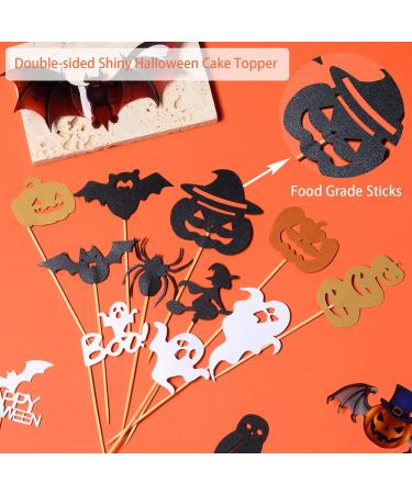 125 Pieces Halloween Cupcake Toppers Picks Halloween Cupcake Decorations for Halloween Birthday Party Supplies - Buy Online on GoSupps.com