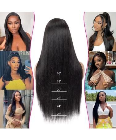 Rxy 13x6 HD Lace Front Wig - 100% Brazilian Real Hair Wig for Women - 22 Inches Natural Black with Baby Hair - Buy Online on GoSupps.com