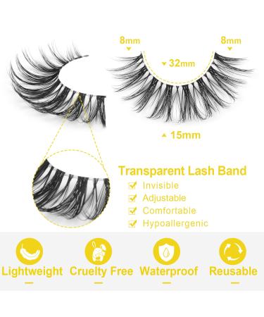 Faux Mink Wispy False Eyelashes - Natural Look Doll Eye Extension Lashes - 15mm Pack - Buy Online on GoSupps.com