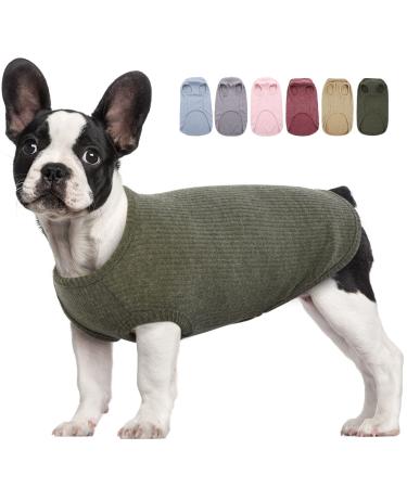 Hjumarayan dog sweater Small dogs - thin dog sweater washable dog sweater elastic sweater dog striped dog shirt dog sweaters for chihuahua yorkshire terrier (green xxs) xxs military green - Buy Online on GoSupps.com