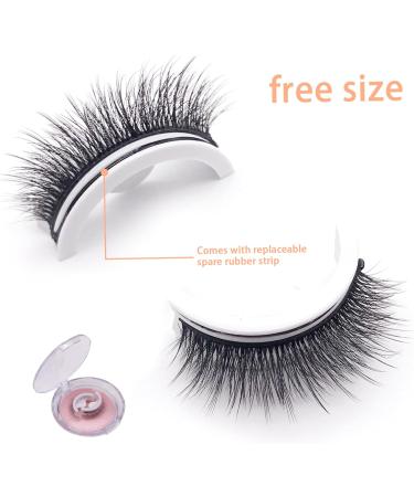 Fake Eyelashes 1 Pair Self-adhesive False Eyelashes Makeup Eyelashes with Crystal Case Realistic Lashes for Beginners Women Bushy Fake Eyelashes - Buy Online on GoSupps.com