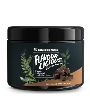 Flavourlicious Dark Chocolate - 200 g taste powder - 7 kcal per portion (3G) - Versatile Flavor Powder - vegan produced in Germany