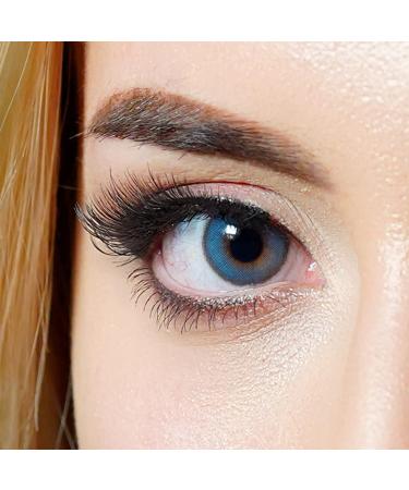 Contact lenses colored without starch colored annual lenses soft lentils soft hydrogel 2 pieces color lens + lens container 0.0 diopttria natural colors Mystery Blue (blue) - Buy Online on GoSupps.com