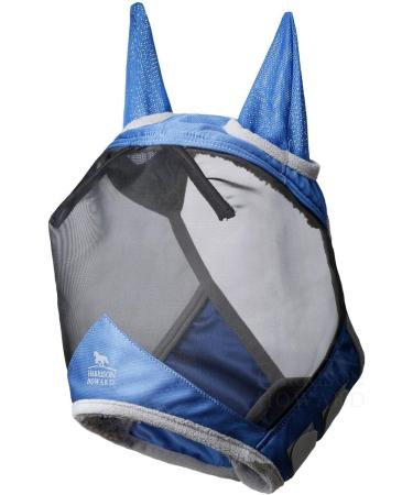 Harrison Howard Caremaster Pro Luminous Horse Fly Mask - UV Protection Fleece Padding & Ear Protection (Navy Size L) - 1 Pack - Ideal for Warmbloods - Buy Online on GoSupps.com