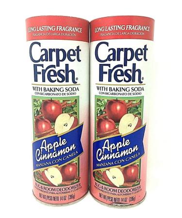 Carpet Fresh Pack of Two Rug and Room Deodorizer with Baking Soda, 14 oz. Apple Cinnamon pack of 2 Fragrance
