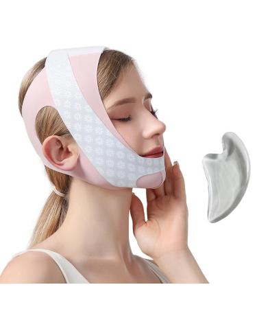 Double Chin Strap Face Slimming V Line Lifting Mask Chin Strap for Sleeping Jaw Strap Reusable Facial Slimmer Shaper for Women (L)