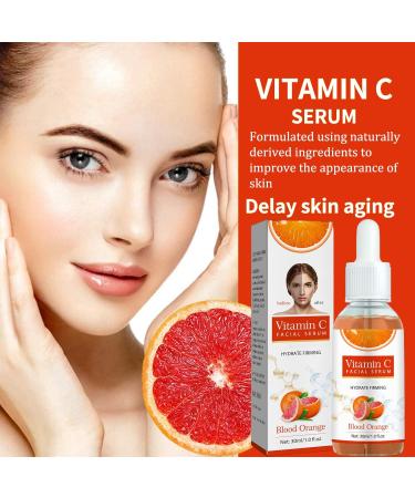 Vitamin C Serum For Face Serum 10% Fresh Vitamin C + 5% Sweet Orange Extract with Hyaluronic Acid For Face Hydrate Skin & Even Skin Tone Anti Aging & Wrinkle Face Serum for Women - Buy Online on GoSupps.com