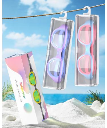 Central Star Swimming Goggles for Kids | UV Protection for Ages 6-14 | Blue & Purple Design - Buy Online on GoSupps.com