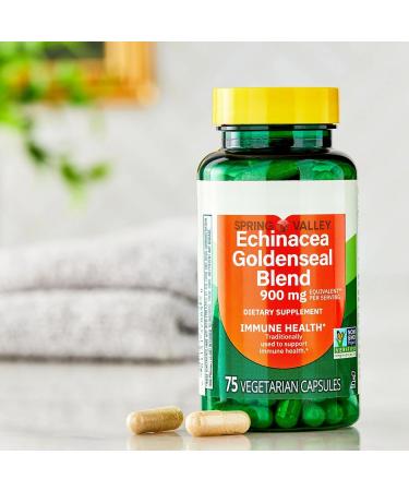 Echinacea Goldenseal Blend Dietary Supplement 900 mg 75 Vegetarian Capsules - Pack of 03 - Buy Online on GoSupps.com