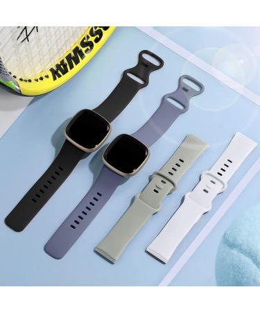 Getino Compatible with Fitbit Sense/ Sense 2 Bands/ Versa 4/ Versa 3 Bands Women Men  Silicone Sport Accessories  Band for Fitbit Sense/ Sense 2/ Versa 4/ Versa 3  Small Black/ Bluegray/ Gray/ White Small 5.8"-7.6" Black/Bluegray/Gray/White - Buy Online on GoSupps.com