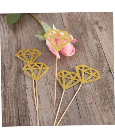 ibasenice 300 Pcs Wedding Decorations for Ceremony Wedding D cor Wedding Topper Gold Diamond Topper Birthday Diamond Dessert Topper Wedding Ceremony Decorations Gold Decor Cake Paper Cup Goldenx3pcs mediumx3pcs - Buy Online on GoSupps.com
